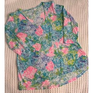 Lilly Pulitzer Long sleeve vneck pullover small